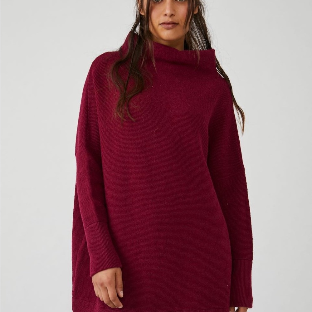 Free People Ottoman Slouchy Tunic in Pomegranate Wine